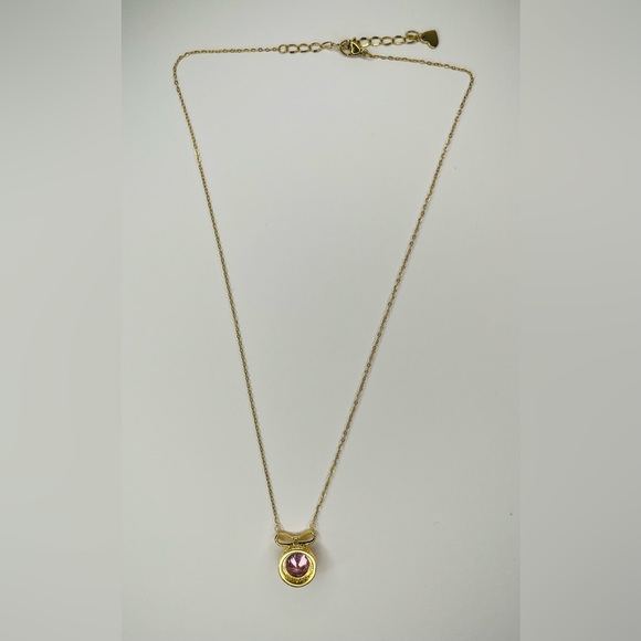 Pink Pendant Necklace with Bow - Picture 3 of 3